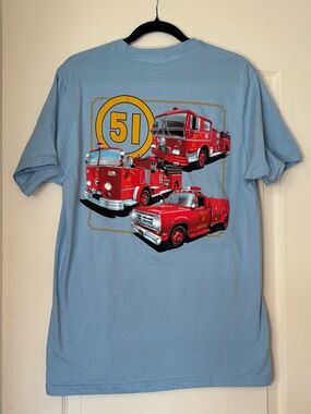 “Emergency!” 1970’s t.v. Show, Port & Company Light Blue Graphic Tee engine 51